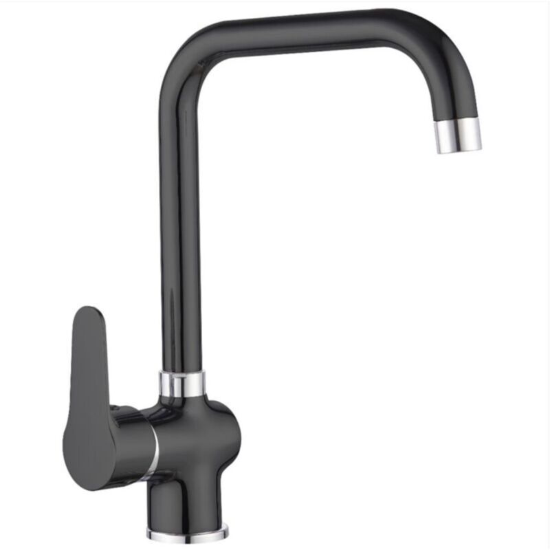 foto del prodotto rubinetto cucina con miscelatore monocomando canna quadrata sorrento cilvani colore nero