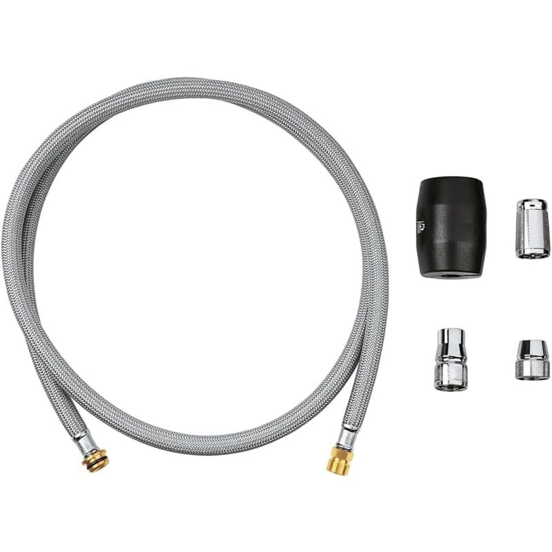 foto del prodotto rubinetto cucina flessibile con doccetta estraibile, compatibile con gli ultimi modelli di rubinetti grohe, in nylon intrecciato, 48293000