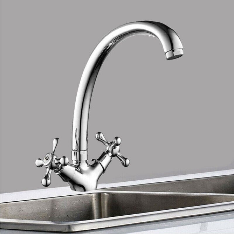 foto del prodotto rubinetto cucina lavabo monoforo ottone cromato lucido miscelatore doppio comando trade shop traesio