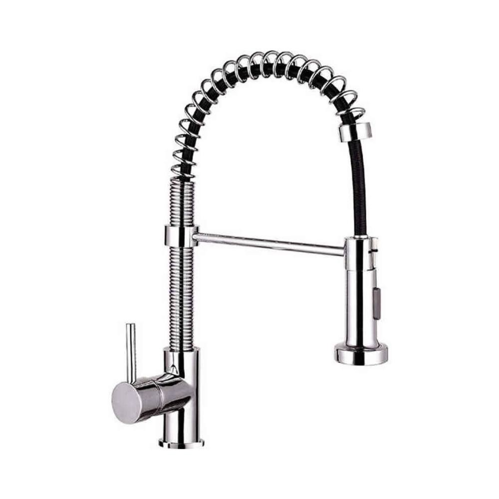 foto del prodotto rubinetto cucina miscelatore monocomando doccetta estraibile a molle in ottone anaconda cromato