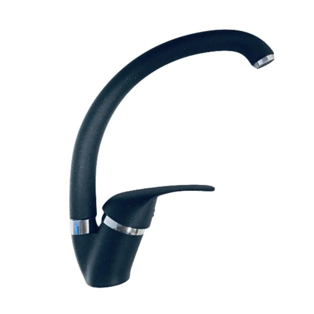 foto del prodotto rubinetto cucina miscelatore monocomando lavello girevole in ottone v2 nero
