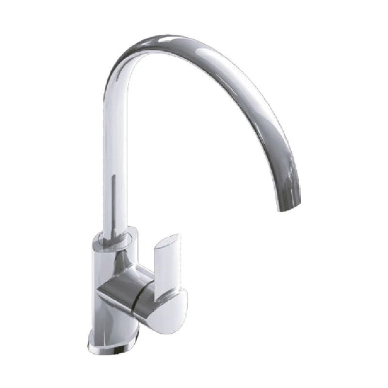 foto del prodotto rubinetto cucina miscelatore monocomando lavello in ottone lubecca cromato