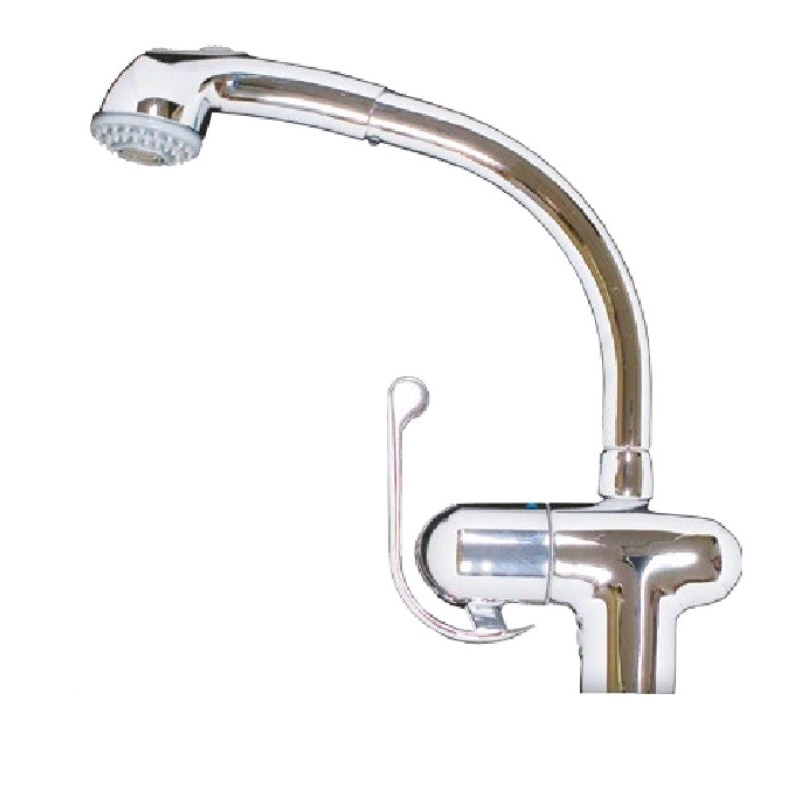 foto del prodotto rubinetto cucina miscelatore monocomando lavello in ottone majestic cromato