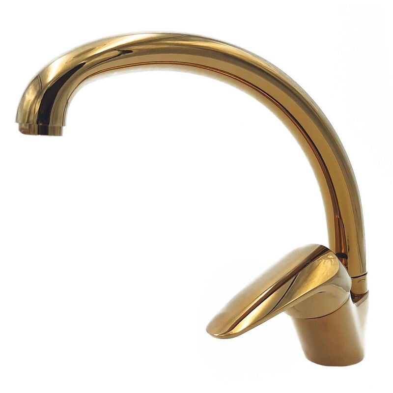 foto del prodotto rubinetto cucina oro lucido girevole miscelatore monocomando lavello jh 7185g