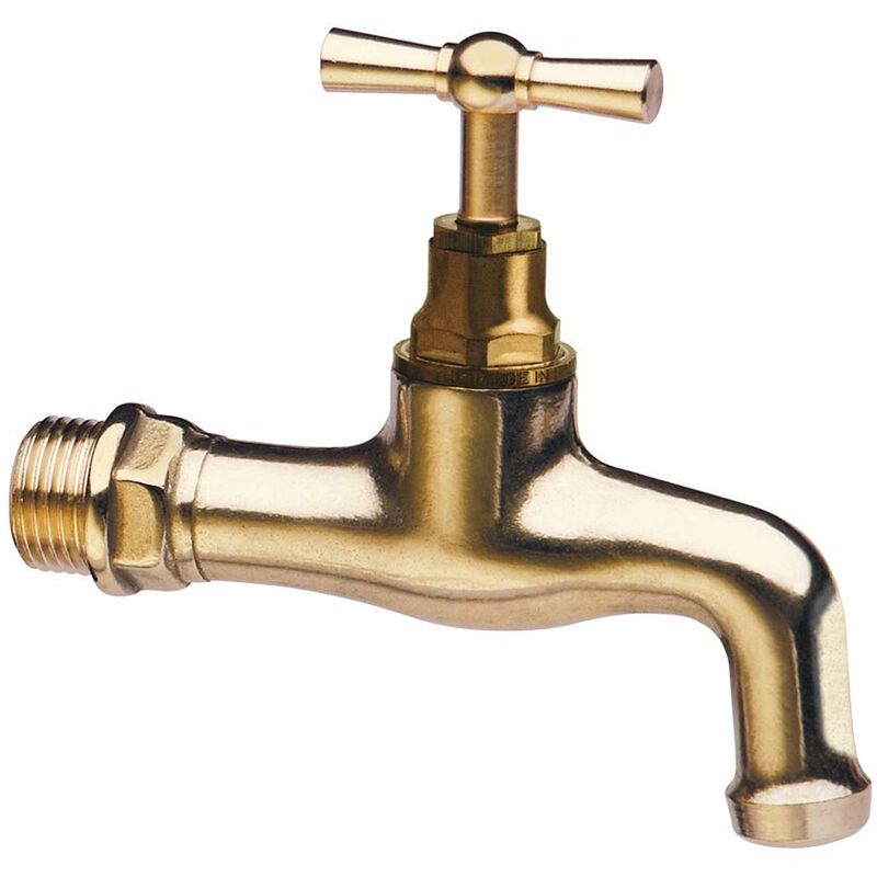 foto del prodotto rubinetto curvo ottone lucido misure gr. 1 2 3500012l