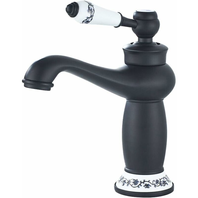 foto del prodotto rubinetto da bagno, rubinetto per lavabo monocomando, rubinetto da bagno in ottone cromato, rubinetto per lavabo nero