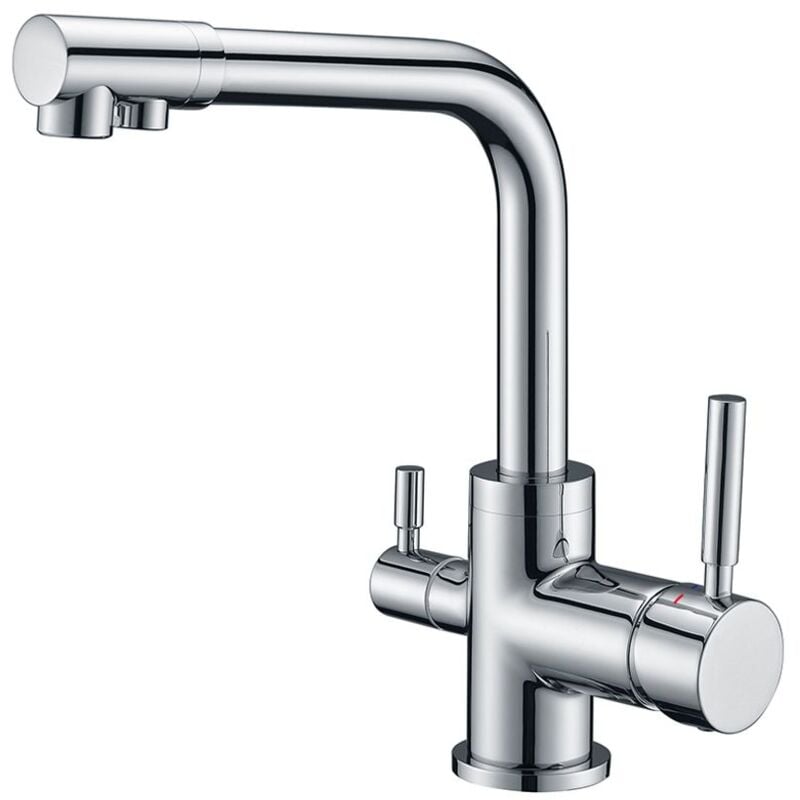 foto del prodotto rubinetto da cucina a 3 vie crediri, rubinetto per acqua potabile, collegamento filtro acqua, rubinetto da cucina, rubinetto per lavandino,