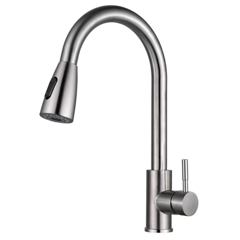 foto del prodotto rubinetto da cucina ad arco alto con maniglia singola e spruzzatore estraibile per rubinetto da cucina per camper rubinetto da cucina moderno con