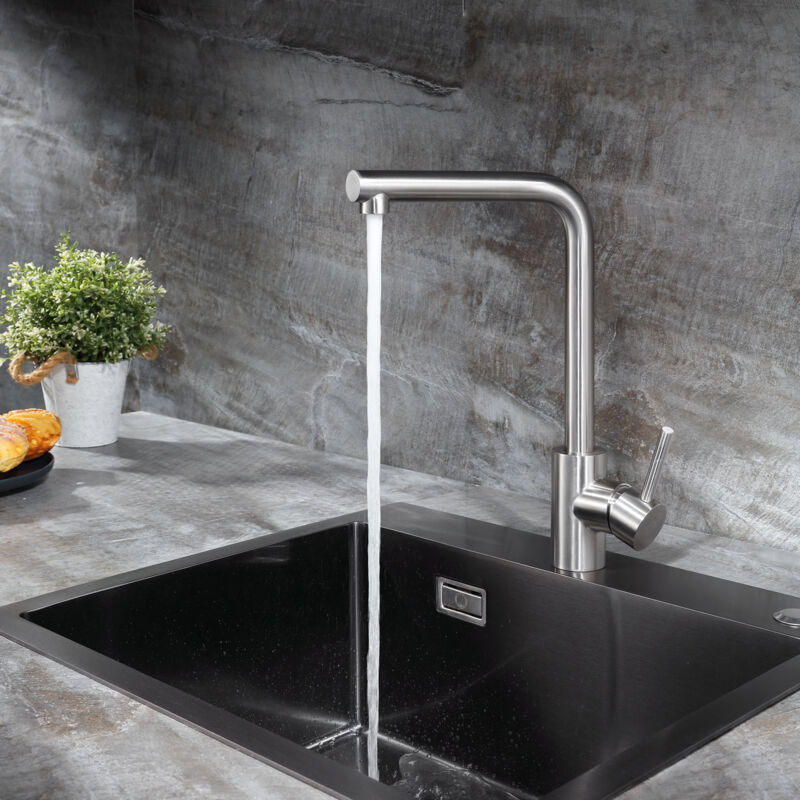 foto del prodotto rubinetto da cucina cecipa rubinetto monocomando girevole a 360 , miscelatore da cucina in acciaio inox, miscelatore per lavello da cucina