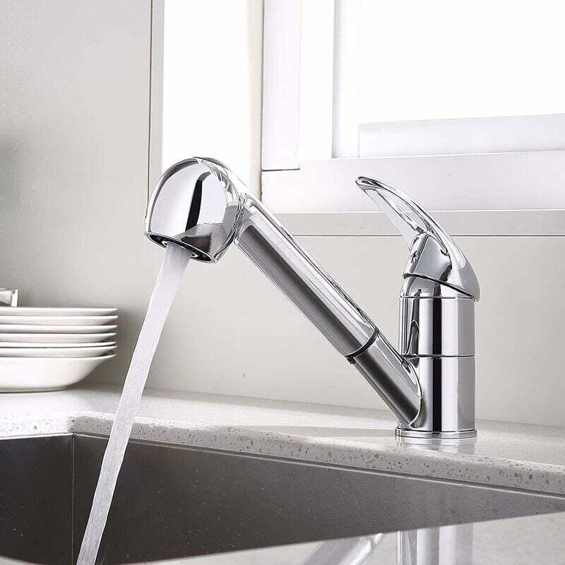 foto del prodotto rubinetto da cucina con doccetta estraibile, miscelatore da cucina girevole a 360 con 2 effetti d acqua, rubinetto da cucina a leva singola, 2