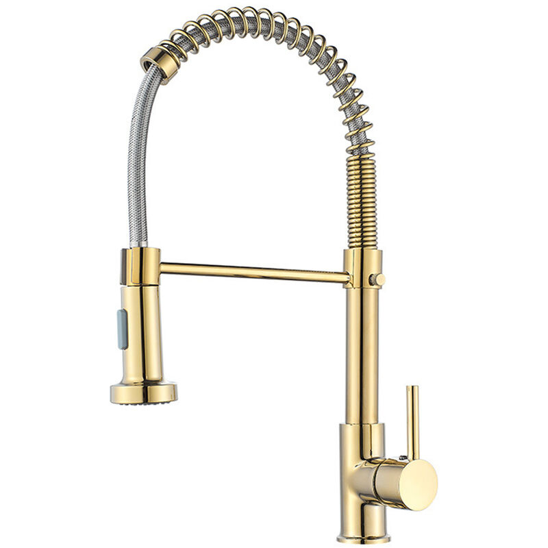 immagine 0 del prodotto rubinetto da cucina con doccetta girevole a 360 miscelatore da cucina 2 modalit freddo e caldo disponibile dorato