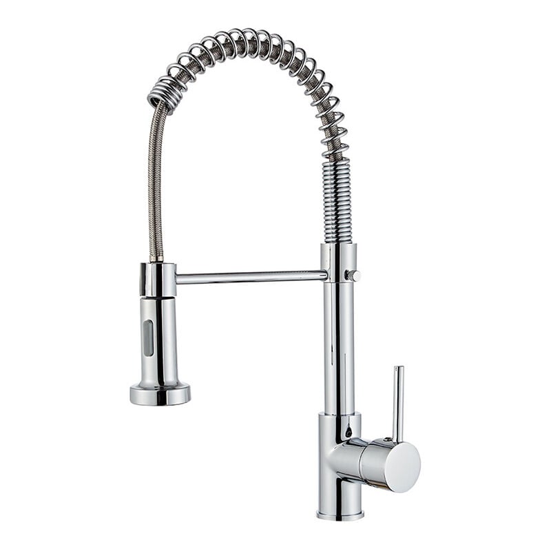 foto del prodotto rubinetto da cucina con doccetta rubinetto da cucina a molla girevole a 360 2 modalit di spruzzo con tubi flessibili miscelatore monocomando
