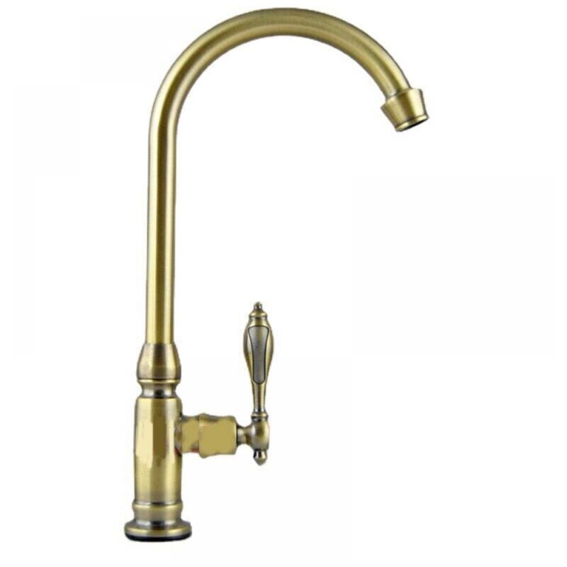 foto del prodotto rubinetto da cucina con maniglia singola in ottone spazzolato, rubinetto girevole per acqua fredda, rubinetto estraibile per lavabo e bagno, bronzo