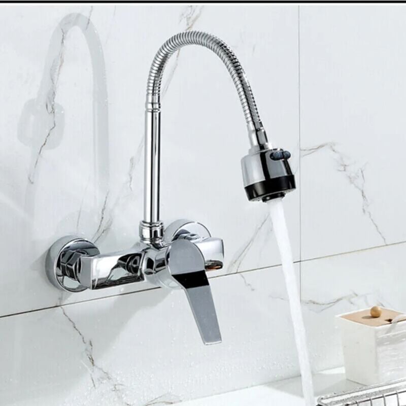 foto del prodotto rubinetto da cucina doccia estensibile rubinetto da cucina con rubinetto a parete in acciaio inossidabile