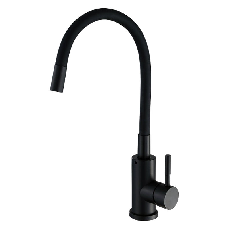 foto del prodotto rubinetto da cucina flessibile con 2 tipi di getti, miscelatore da cucina estraibile, miscelatore per lavello flessibile con acqua calda e fredda