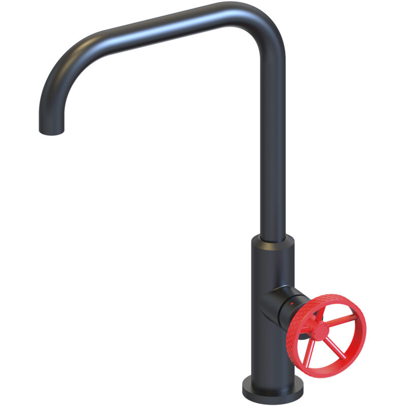 foto del prodotto rubinetto da cucina k2o delta 24x7x35 cm monocomando con canna girevole e aeratore incorporato, stile industriale