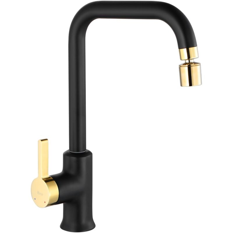 foto del prodotto rubinetto da cucina rea polo black gold