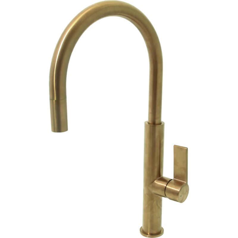 foto del prodotto rubinetto da cucina reflet in oro spazzolato - essebagno