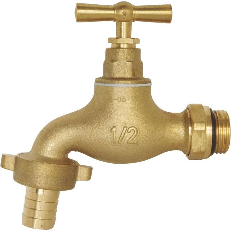 foto del prodotto rubinetto da giardino orientabile tenuta stagna garantita maniglia piatta reversibile 1 2 maschio ottone spazzolato
