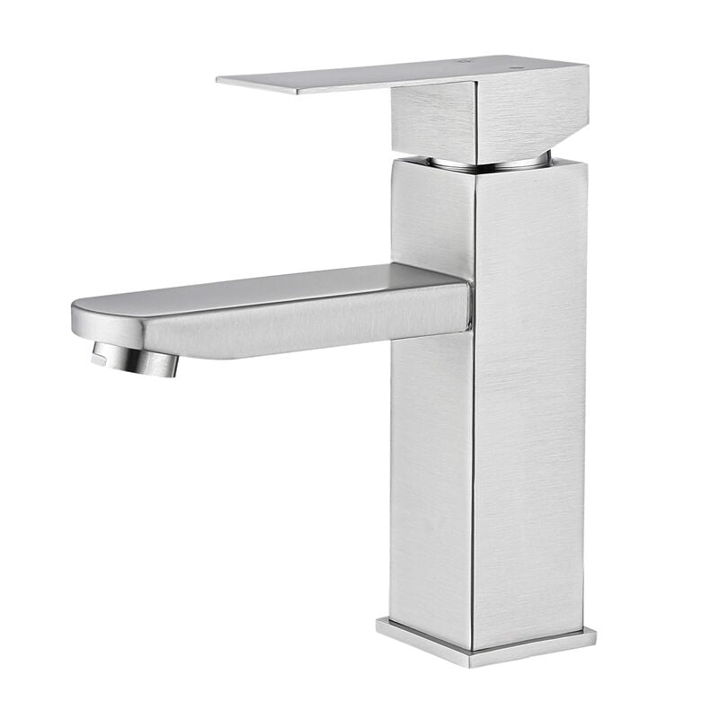 foto del prodotto rubinetto del bagno miscelatore per lavabo a due vie per bagno rubinetto per lavabo in acciaio inossidabile rubinetto per lavabo classico spazzolato