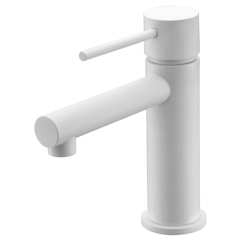 foto del prodotto rubinetto del lavabo monocomando modello milos stick becco universale colore bianco con finitura opaca imex 