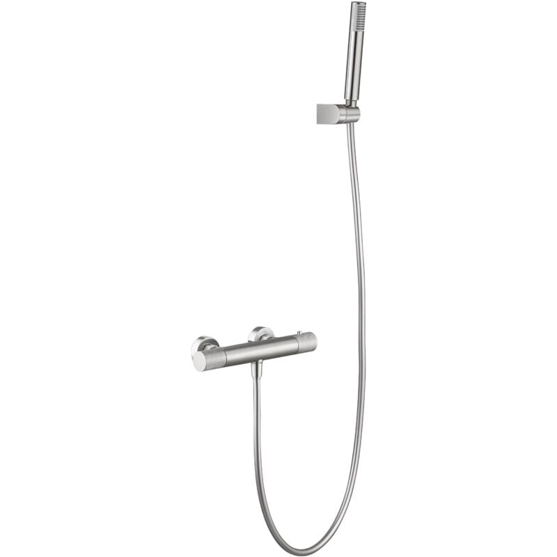 foto del prodotto rubinetto della doccia termostatico modello line installazione a incasso a parete finitura nichel imex