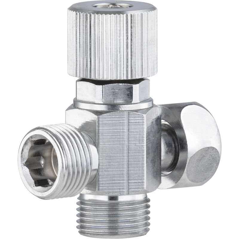 foto del prodotto rubinetto di arresto a 3 vie sanitiejet con arrivo m12x17 2 uscite mf12x17 noyon thiebault