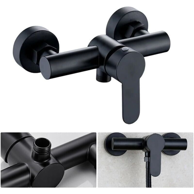 foto del prodotto rubinetto doccia in acciaio inossidabile 304, miscelatore per doccia calda e fredda per bagno nero, 1 pz.