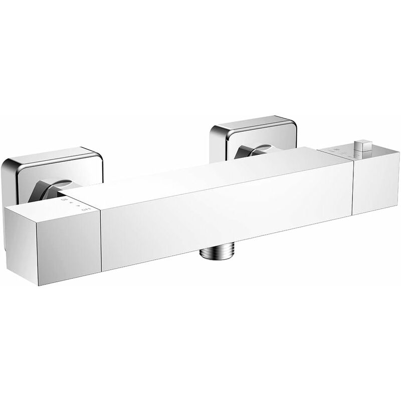 foto del prodotto rubinetto doccia termostatico doccia, rubinetto doccia, termostato doccia cromato, rubinetto doccia termostatico con blocco di sicurezza 38 c con