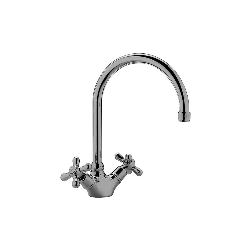 foto del prodotto rubinetto doppia leva per lavello cucina canna girevole colore cromo paffoni iris irv180cr cromo - iris