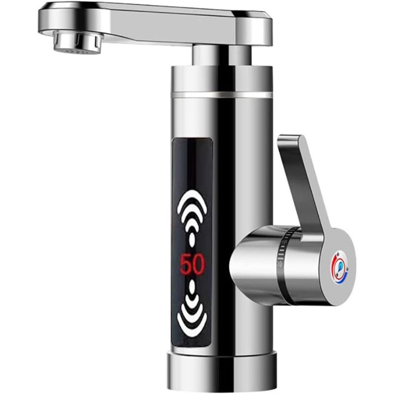 foto del prodotto rubinetto elettrico led scaldabagno senza serbatoio 3kw rubinetto per acqua calda istantanea in acciaio inossidabile rubinetto per cucina