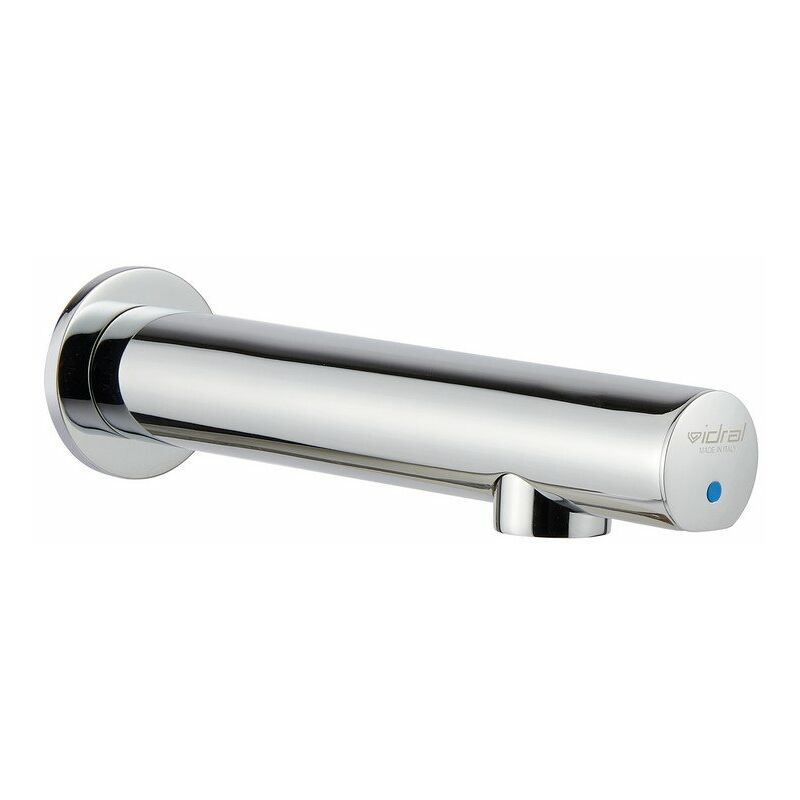 foto del prodotto rubinetto elettronico serie one a fotocellula per pareti in cartongesso con alimentazione a batteria idral 02582 cromato ottone