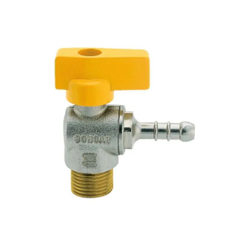 foto del prodotto rubinetto gas in ottone a squadro con farfalla per gpl maschio portagomma 1 2x9 enolgas