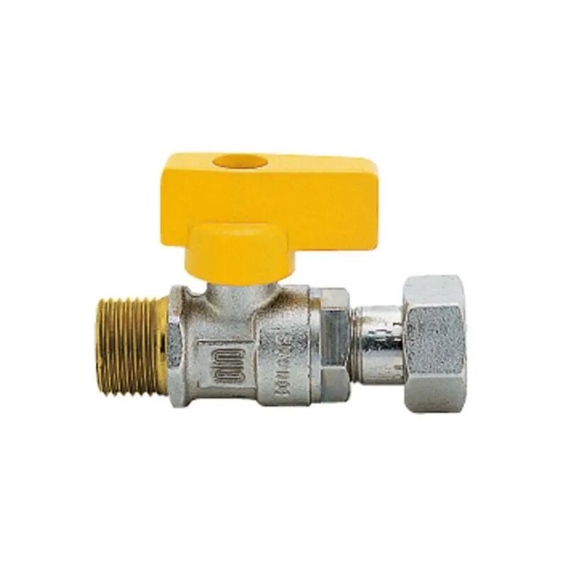 foto del prodotto rubinetto gas in ottone dritto con farfalla maschio dado girevole 1 2 x3 4 enolgas