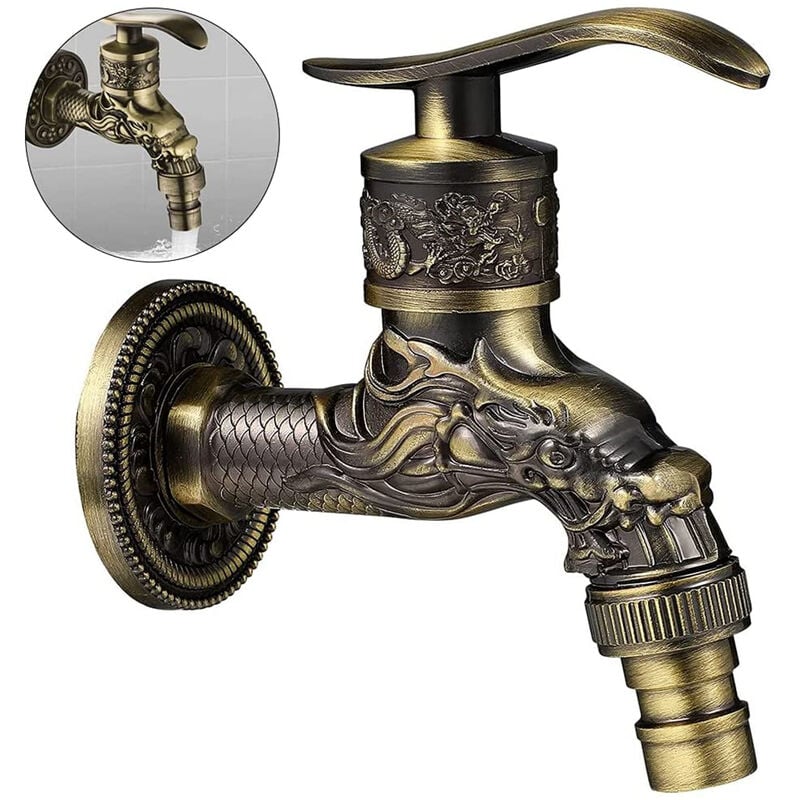 foto del prodotto rubinetto giardino esterno antico in ottone rubinetto da parete per cucina bagno lavandino