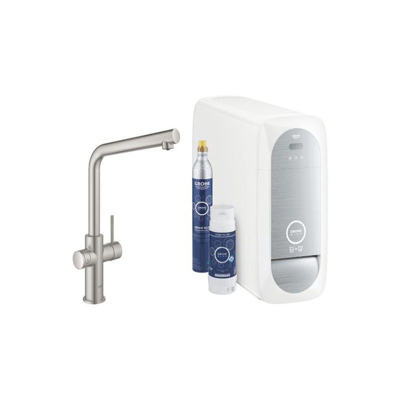 foto del prodotto rubinetto grohe blue home bocca l cromo satinato con filtrazione e gasatura acqua 31454dc1 cromo satinato