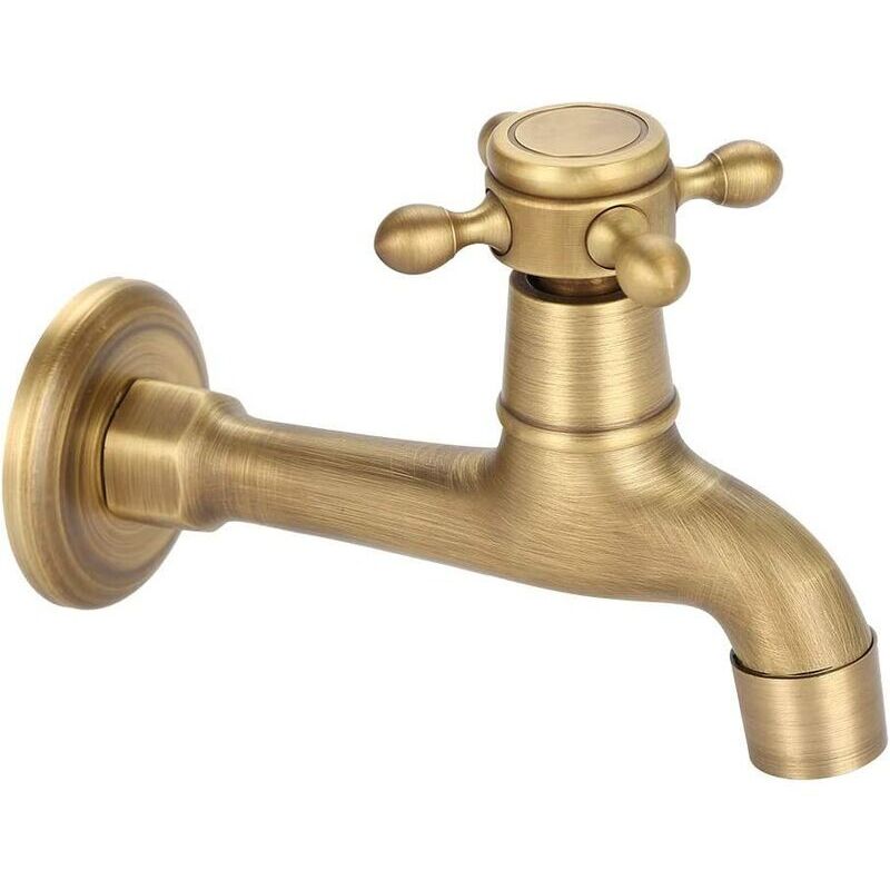 foto del prodotto rubinetto in ottone antico generico maniglia per lavanderia bagno montaggio a parete rubinetto per lavatrice giardino esterno tubo singolo rubinetto