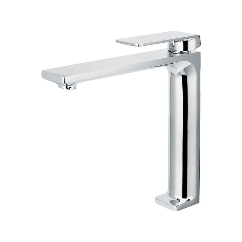 foto del prodotto rubinetto lavabo con bocca alta miscelatore monocomando bagno alto colore cromo argento