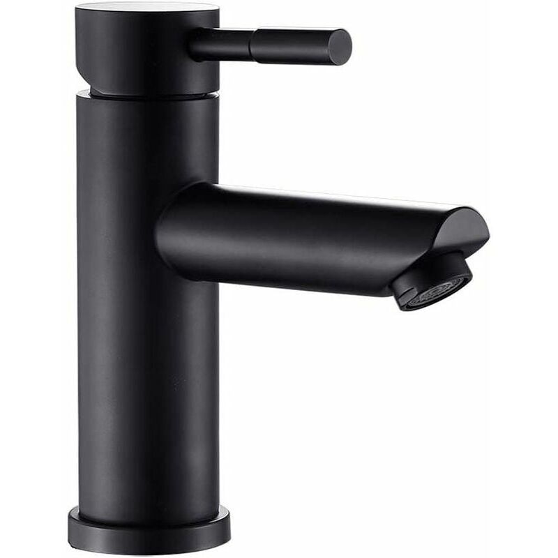 foto del prodotto rubinetto lavabo nero miscelatore bagno rubinetto lavabo miscelatore lavamani rubinetti acqua calda e fredda in acciaio inossidabile