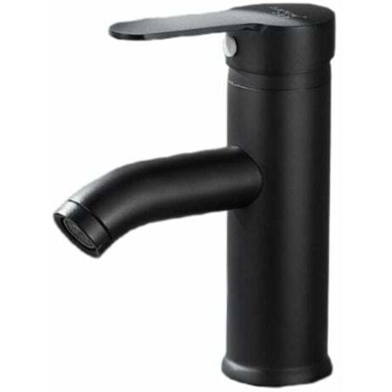 foto del prodotto rubinetto lavabo nero opaco miscelatore acqua calda fredda nero