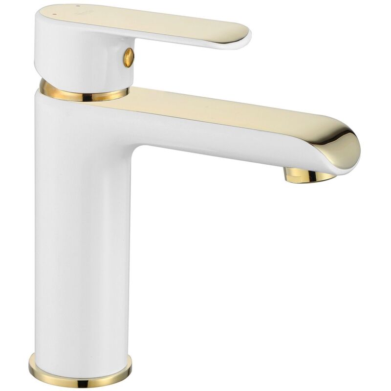 foto del prodotto rubinetto lavabo rea bloom white gold low