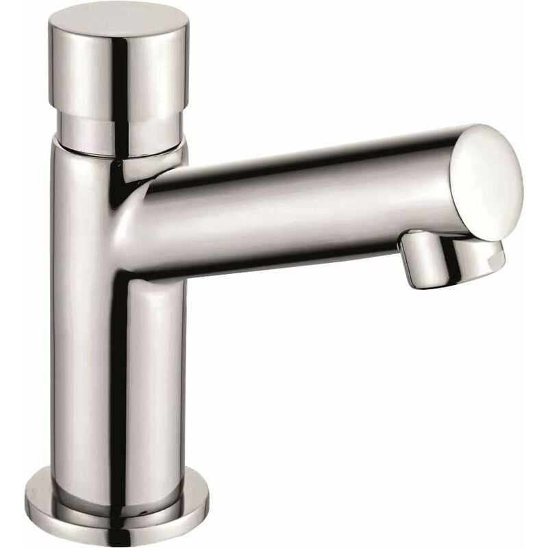 foto del prodotto rubinetto lavabo temporizzato con azionamento a pulsante tecom tws1333 cromo