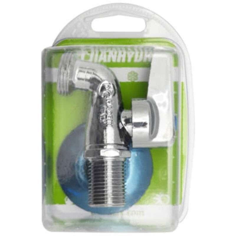 foto del prodotto rubinetto lavatrice cromato a sfera con rosone blister 1 2 x 3 4 pn 10