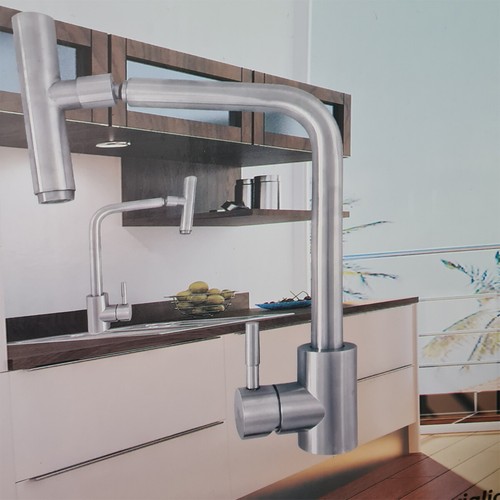 foto del prodotto rubinetto lavello cucina canna alta moderno miscelatore lavandino cromato 1160