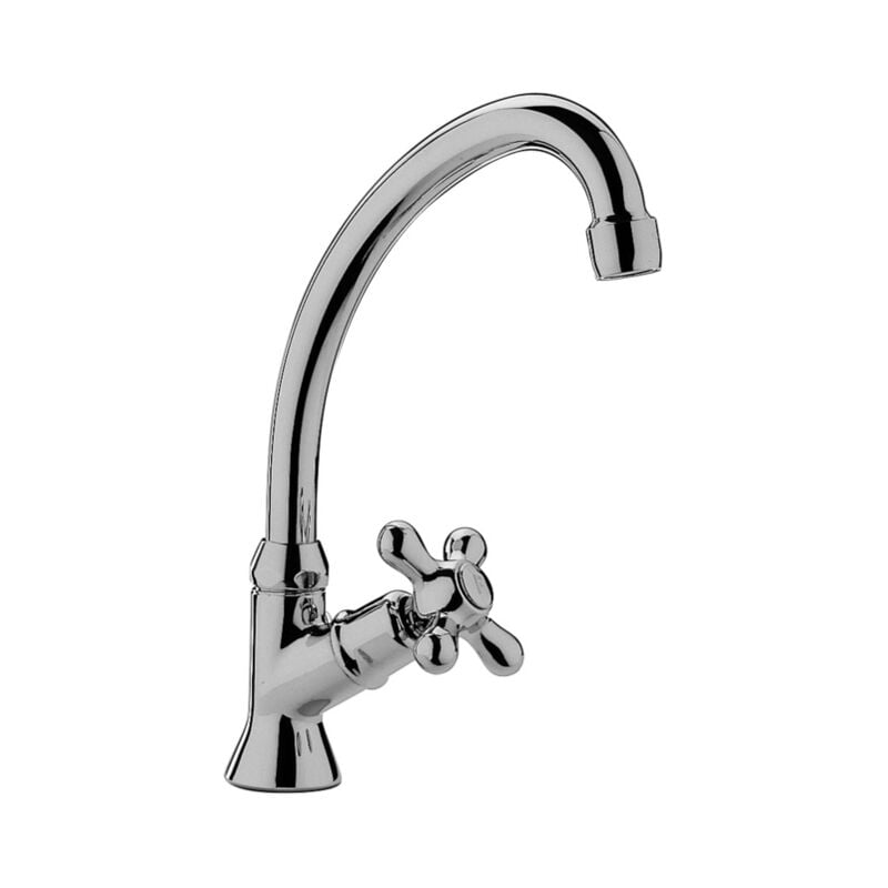 foto del prodotto rubinetto lavello monocomando con canna orientabile paffoni serie iris irv091cr cromato ottone