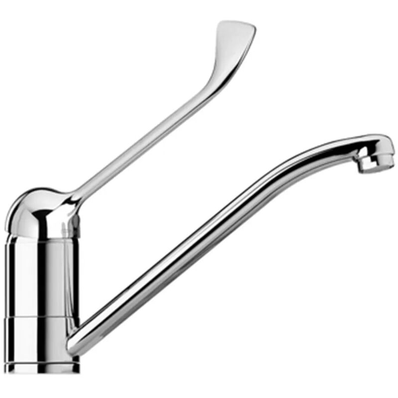 foto del prodotto rubinetto lavello piralla serie nuvola in ottone cromato con leva clinica