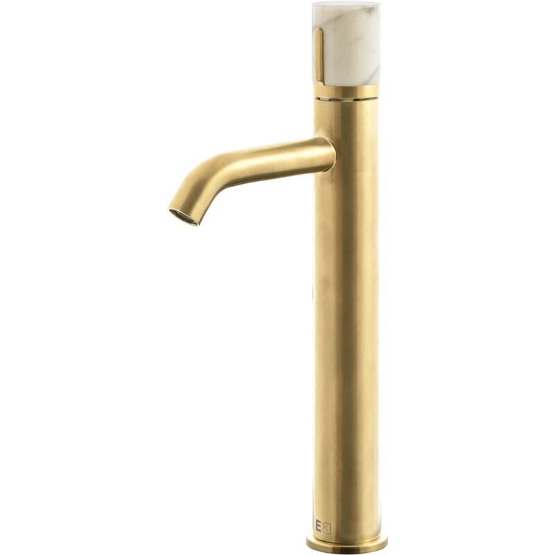 foto del prodotto rubinetto manopola per lavabo alto in marmo oro spazzolato essebagno