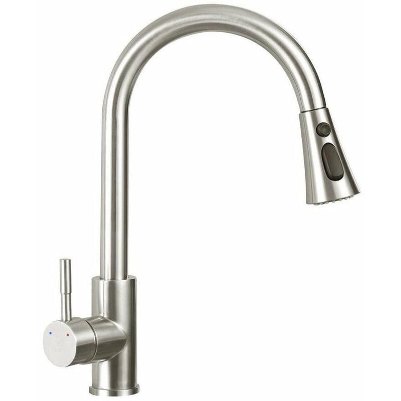 foto del prodotto rubinetto miscelatore acciaio inox con doccetta estraibile