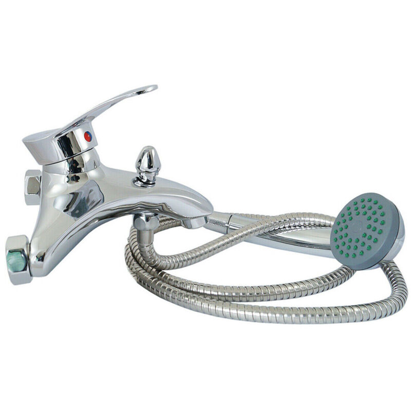 foto del prodotto rubinetto miscelatore con doccia vasca da bagno cromato silver doccetta jh 8092