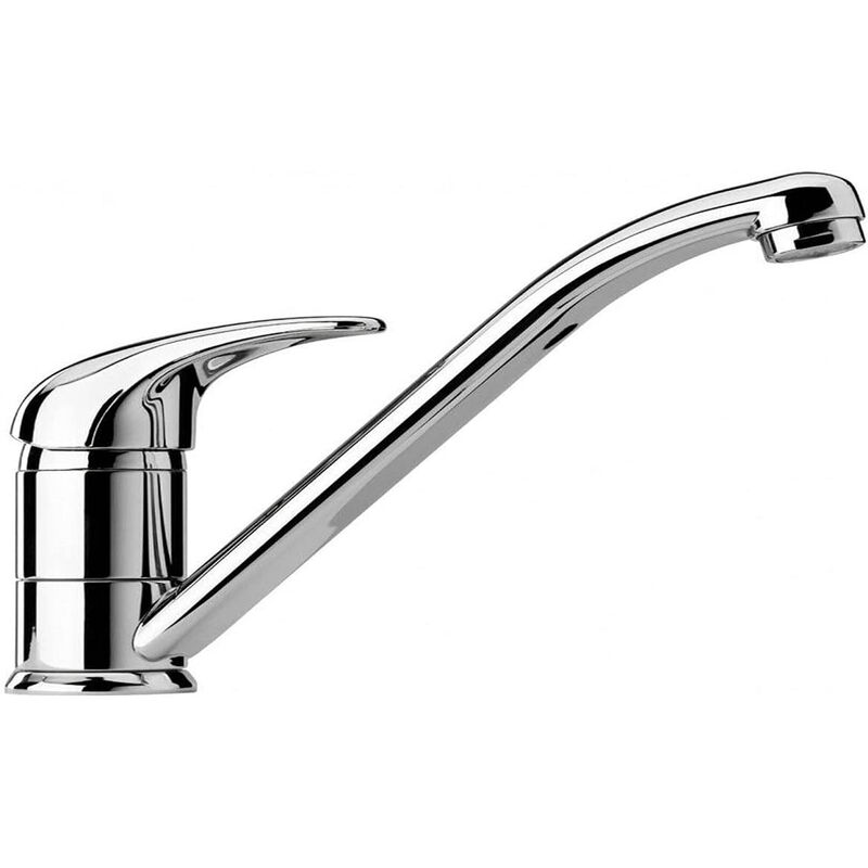 foto del prodotto rubinetto miscelatore cucina canna bassa monocomando lavello cromato silver